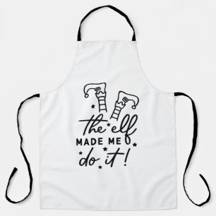 Funny Christmas Elf made me Do it Funny Retro Cool Apron
