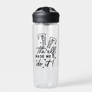 Funny Christmas Elf made me Do it Funny Retro Cool Water Bottle