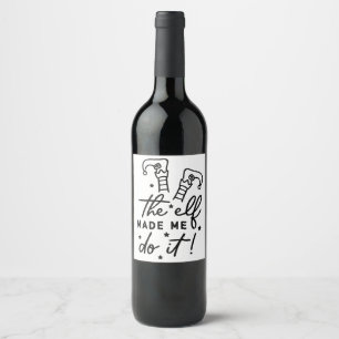 Funny Christmas Elf made me Do it Funny Retro Cool Wine Label