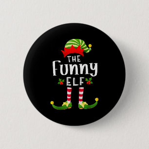 Funny Christmas Elf Matching Pajama X-mas Party 6 Cm Round Badge