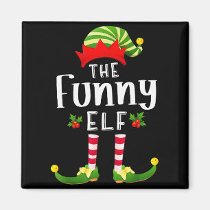 Funny Christmas Elf Matching Pajama X-mas Party Magnet