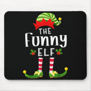 Funny Christmas Elf Matching Pajama X-mas Party Mouse Pad
