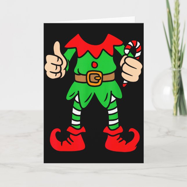 Funny Christmas Elf Outfit Costume Xmas Family Adu Card (Front)