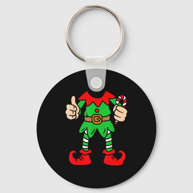 Funny Christmas Elf Outfit Costume Xmas Family Adu Key Ring (Front)