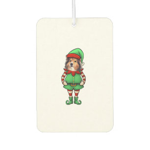 Funny Christmas Elf Shetland Sheepdog Dog Sheltie  Car Air Freshener