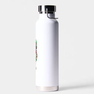 Funny Christmas Elf St Bernard Dog Saint Bernard Water Bottle
