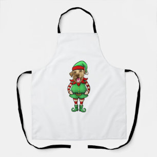 Funny Christmas Elf Yellow Lab Dog Yellow Labrador Apron