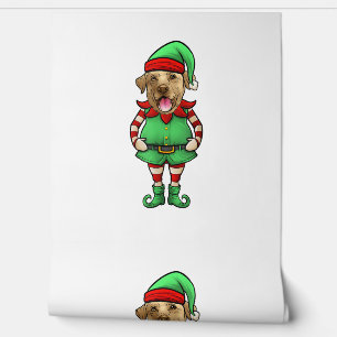 Funny Christmas Elf Yellow Lab Dog Yellow Labrador Wallpaper