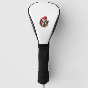 Funny Christmas English Bulldog Golf Head Cover