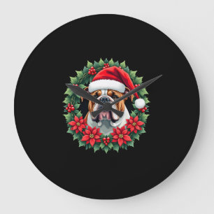 Funny Christmas English Bulldog Tank Top Large Clock
