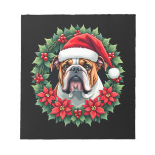 Funny Christmas English Bulldog Tank Top Notepad