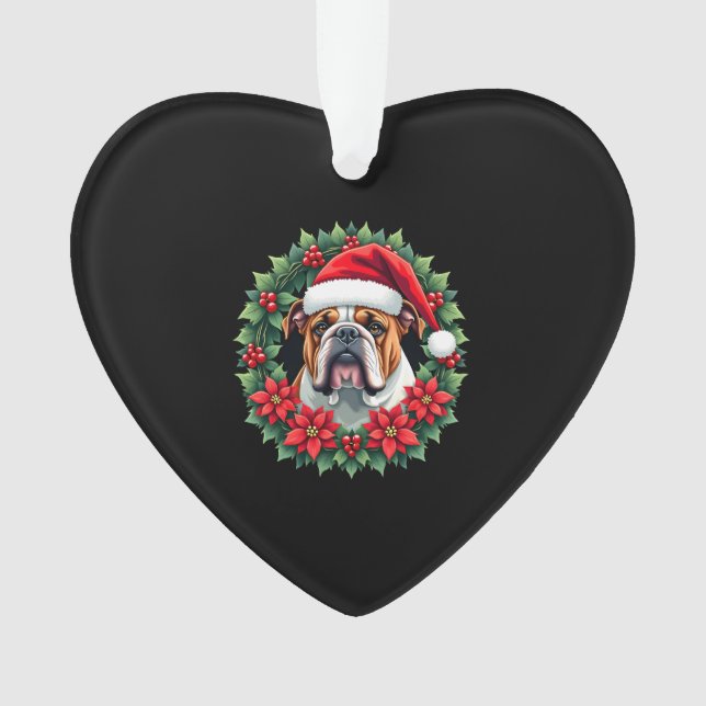 Funny Christmas English Bulldog Tank Top Ornament (Front)