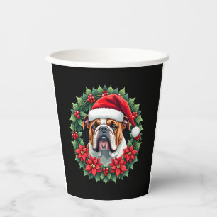 Funny Christmas English Bulldog Tank Top Paper Cups