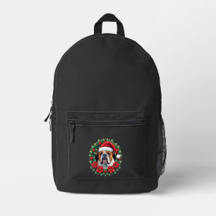 Funny Christmas English Bulldog Tank Top Printed Backpack