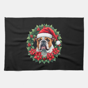 Funny Christmas English Bulldog Tank Top Tea Towel