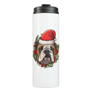 Funny Christmas English Bulldog Thermal Tumbler