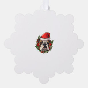 Funny Christmas English Bulldog Tree Decoration Card