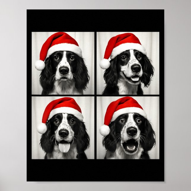 Funny Christmas English Springer Spaniel Santa Pho Poster (Front)