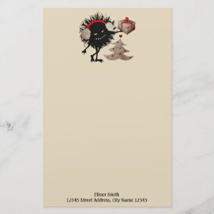 Funny Christmas Evil Bug Gives Present Stationery