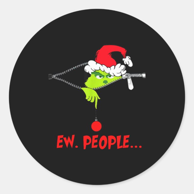 Funny Christmas Ew People Men Women Kid Boys Girls Classic Round Sticker (Front)