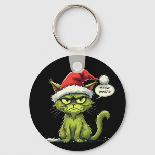  Funny Christmas "Ew People" Meowy Cat Lovers  Key Ring