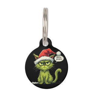 Funny Christmas "Ew People" Meowy Cat Lovers Pet Tag