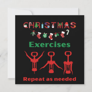 Funny Christmas Exercises Repeat As Needed Holiday Card