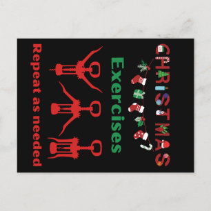 Funny Christmas Exercises Repeat As Needed Postcard
