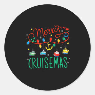 Funny Christmas Family Cruisin Cruise Lover Merry Classic Round Sticker
