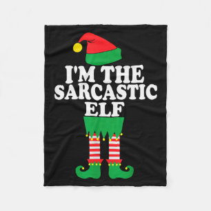 Funny Christmas Family I'm The Sarcastic Elf Fleece Blanket