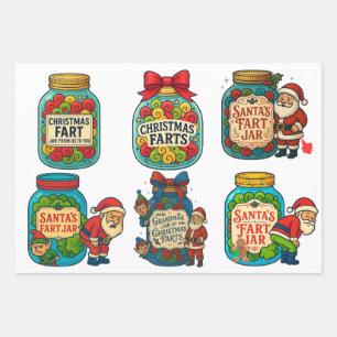 Funny Christmas Fart Jar 100% Festive Flatulence! Wrapping Paper Sheet