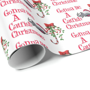 Funny Christmas Fishing ♫♥  Catfish Christmas  Wrapping Paper