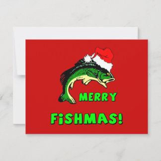 Funny Christmas fishing Holiday Card