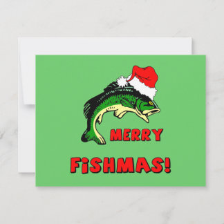 Funny Christmas fishing Holiday Card