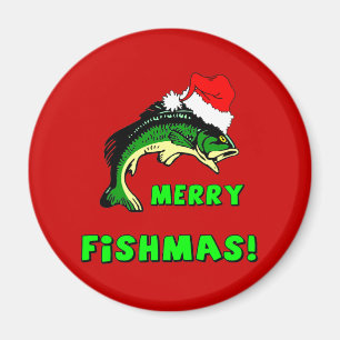 Funny Christmas fishing Magnet