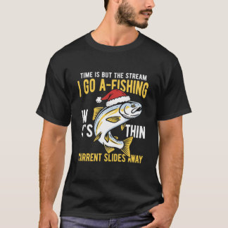 Funny Christmas Fishing Santa Fish T-Shirt