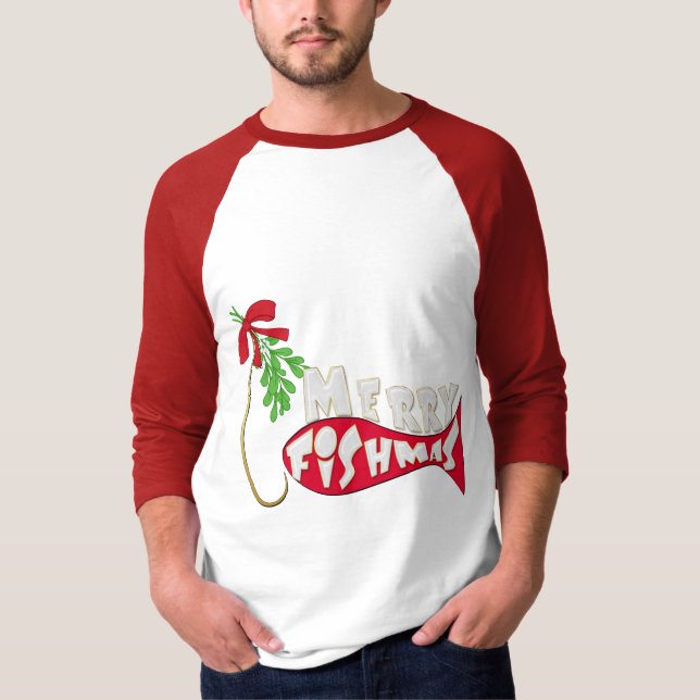 Funny Christmas Fishing Shirt -Merry Fishmas (Front)