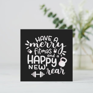 Funny Christmas Fitness Sarcastic Gym Holiday Gift Invitation