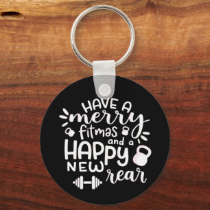 Funny Christmas Fitness Sarcastic Gym Holiday Gift Key Ring