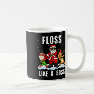 Funny Christmas Floss Like A Boss Santa Floss Sant Coffee Mug