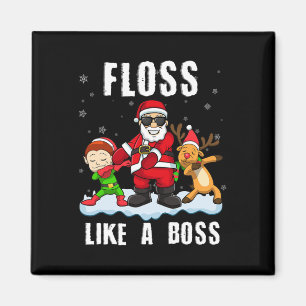 Funny Christmas Floss Like A Boss Santa Floss Sant Magnet