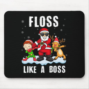 Funny Christmas Floss Like A Boss Santa Floss Sant Mouse Pad