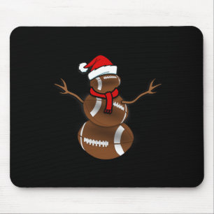 Funny Christmas Football Ball Santa Snowman  Mouse Pad