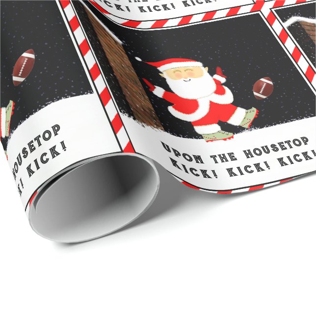 Funny Christmas Football Gift Wrapping Paper (Roll Corner)