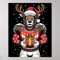 Funny Christmas Football Reindeer 