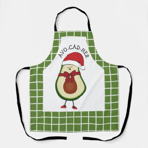 Funny Christmas for Her Green Avocado Apron
