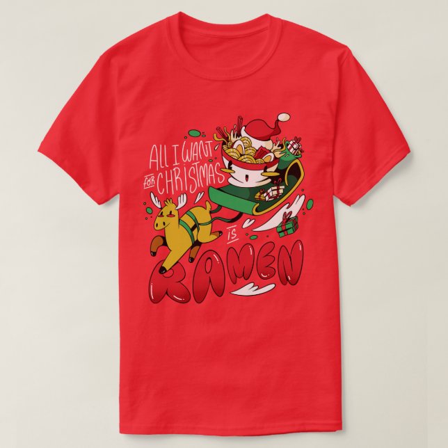 Funny Christmas For Ramen Lovers T-Shirt (Design Front)