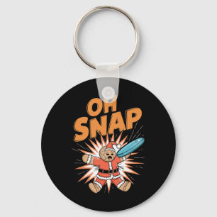 Funny Christmas Frisbee Golfing Gingerbread Disc G Key Ring