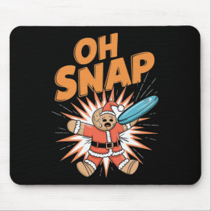 Funny Christmas Frisbee Golfing Gingerbread Disc G Mouse Pad