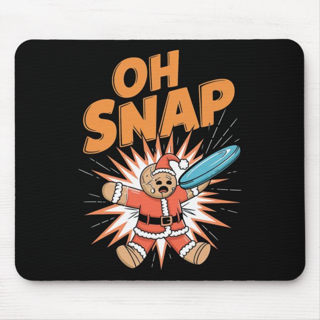 Funny Christmas Frisbee Golfing Gingerbread Disc G Mouse Pad (Front)